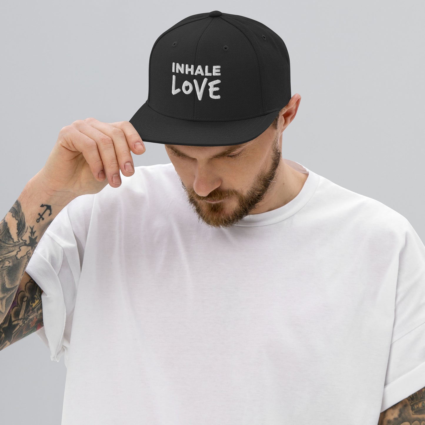 "INHALE LOVE" Premium Snapback Hat